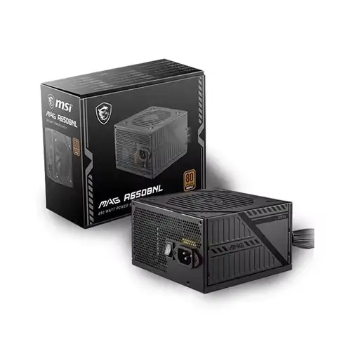 MSI MAG A650BNL Blcak 650W 80 PLUS BRONZE Aktywny PFC OCP / OVP / OPP /SCP / UVP Zasilacz komputerowy