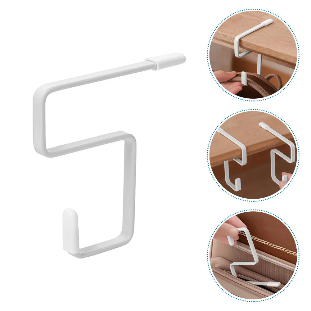 2 Pcs Coat Hanger Student Schoolbag Hook Hooks Metal Hanging for Desk Holder Table White Bags Convenient Office