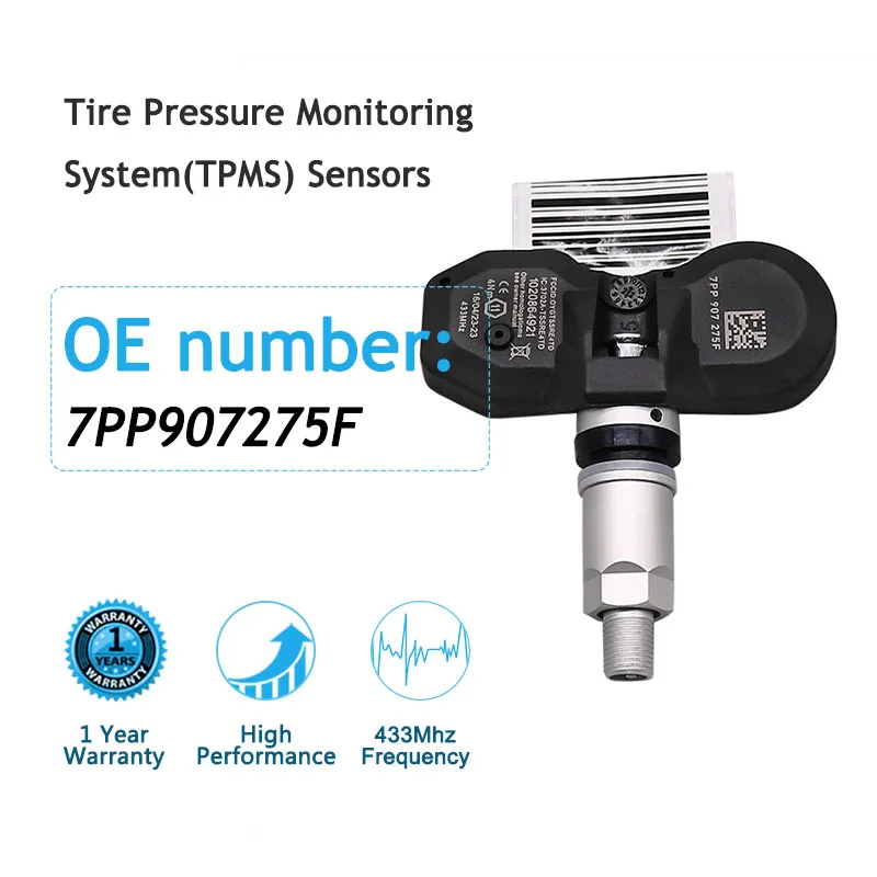 

4PCS 433MHz 7PP907275F TPMS Tire Pressure Sensor For Audi A4 A6 Avant Bentley Continental Volkswagen Phaeton Touareg