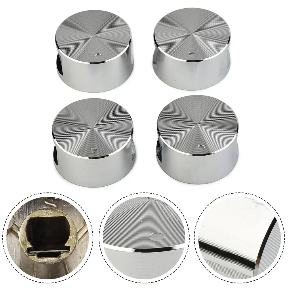 4pcs Kitchen Knob Cooktop Gas Cooktop Ovens Electric Stove Round Handle Accessories Zinc Alloy Universal Wear Resistant 38x19mm