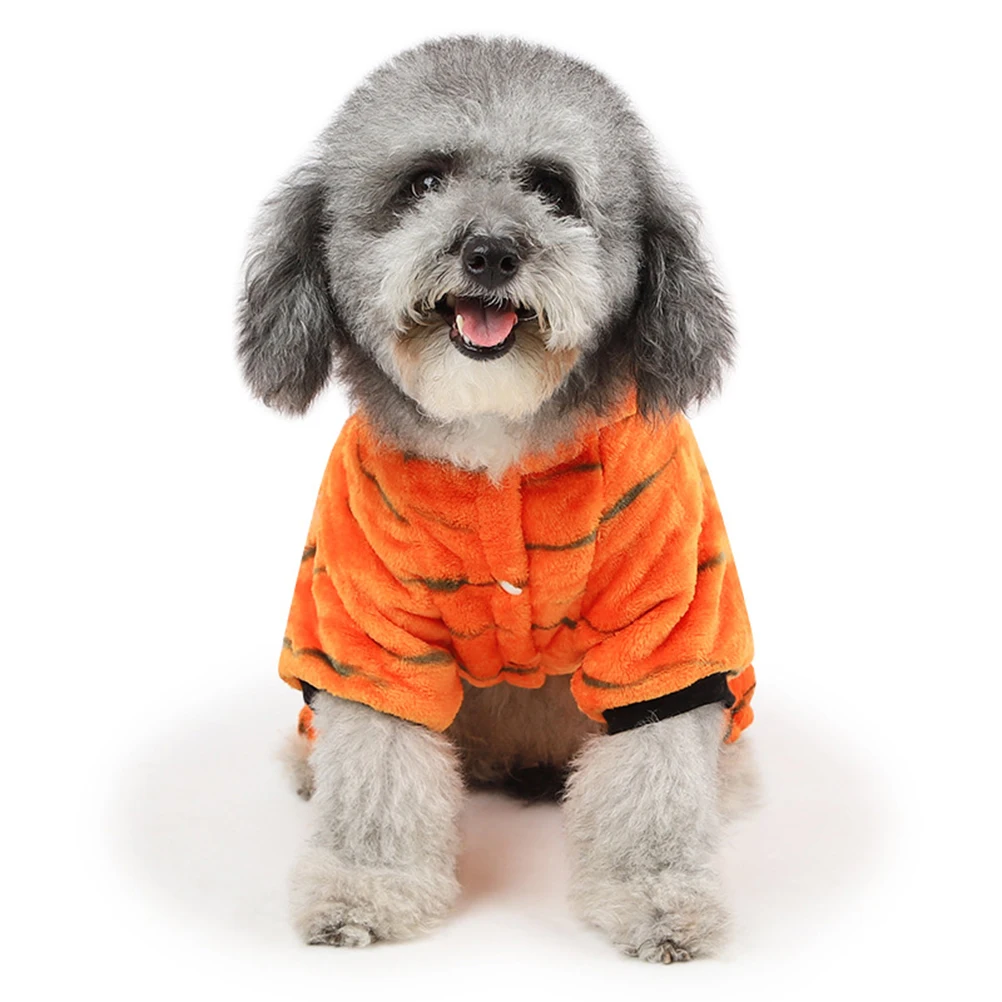 

Warm Puppy Clothes Dog Outfit Small Size Jumpsuit For Halloween Christmas Party Photo Shoots Daily Wear L Orange