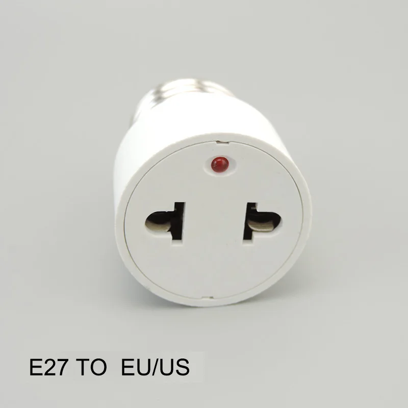 E27 Bulb To US/EU Plug Light Fixture Bulb Base Lamp Socket Adapter Convert E27 Base