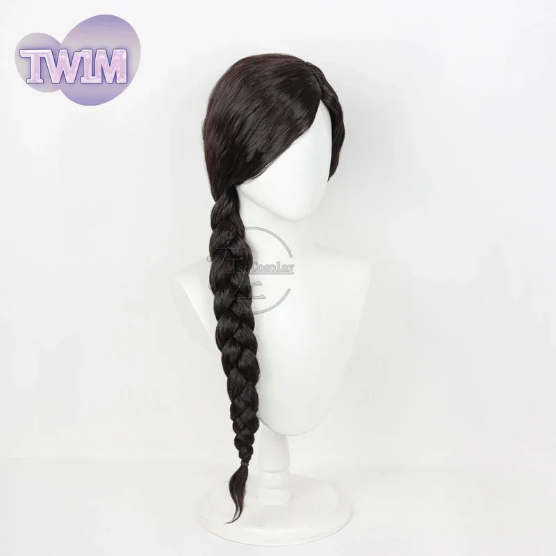 Anime Wicked Elphaba 2 Elphaba Cosplay Costume Wig HSIU 90CM Dark Brown Braids Long Hair Synthetic Wig Halloween Party Suits