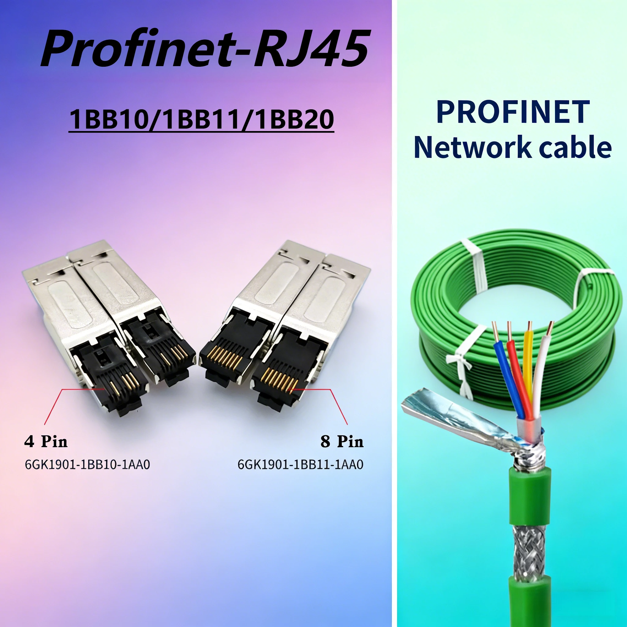 Industrial Metal RJ45 8 Pin 1B No Pressure 4Pin RJ45 Plug Shielded 6GK1901-1BB10 Ethernet 180° Connectors Compatible Siemens