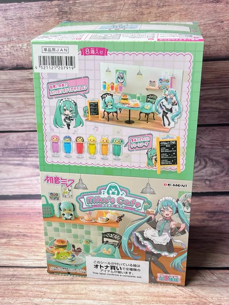 

Boxed 8pcs/set 2024 New Anime Hatsune Miku miku's cafe Kawaii Miniature Food and dessert styling DIY Model Toys Ornaments Gifts