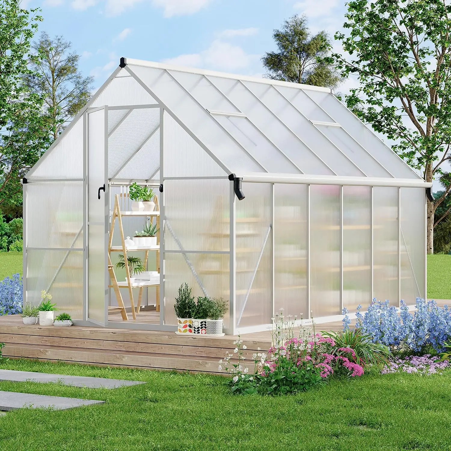 โรงเรือนโพลีคาร์บอเนตโครงอะลูม - Polycarbonate Greenhouse Aluminum Frame บทวิจารณ์และราคา