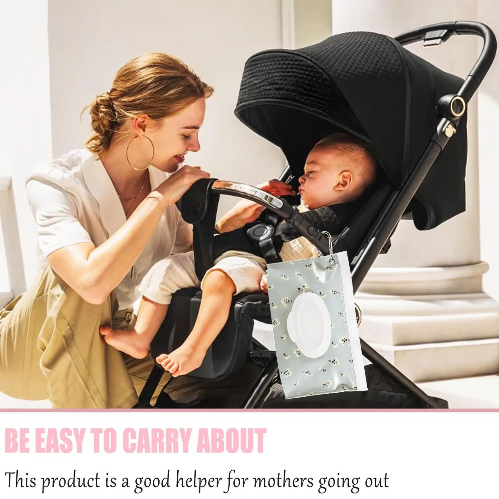 مناديل الحقيبة مناديل موزع المحمولة القابلة لإعادة الملء قابلة لإعادة الاستخدام حاوية تخزين محكمة الغلق لصبي فتاة عربة الحمام السفر