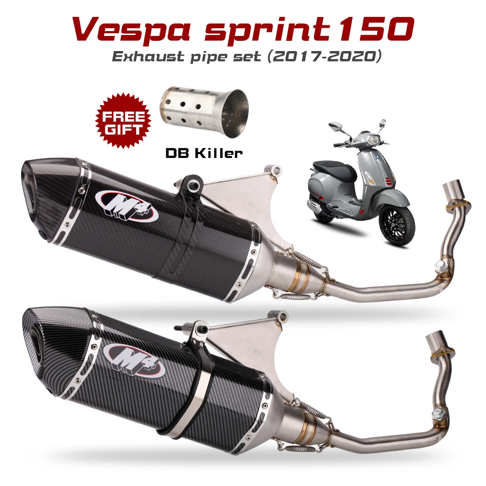 For Vespa sprint150 Exhaust pipe set 2017-2020 Exhaust escapefront link pipe full exhaust muffler styem