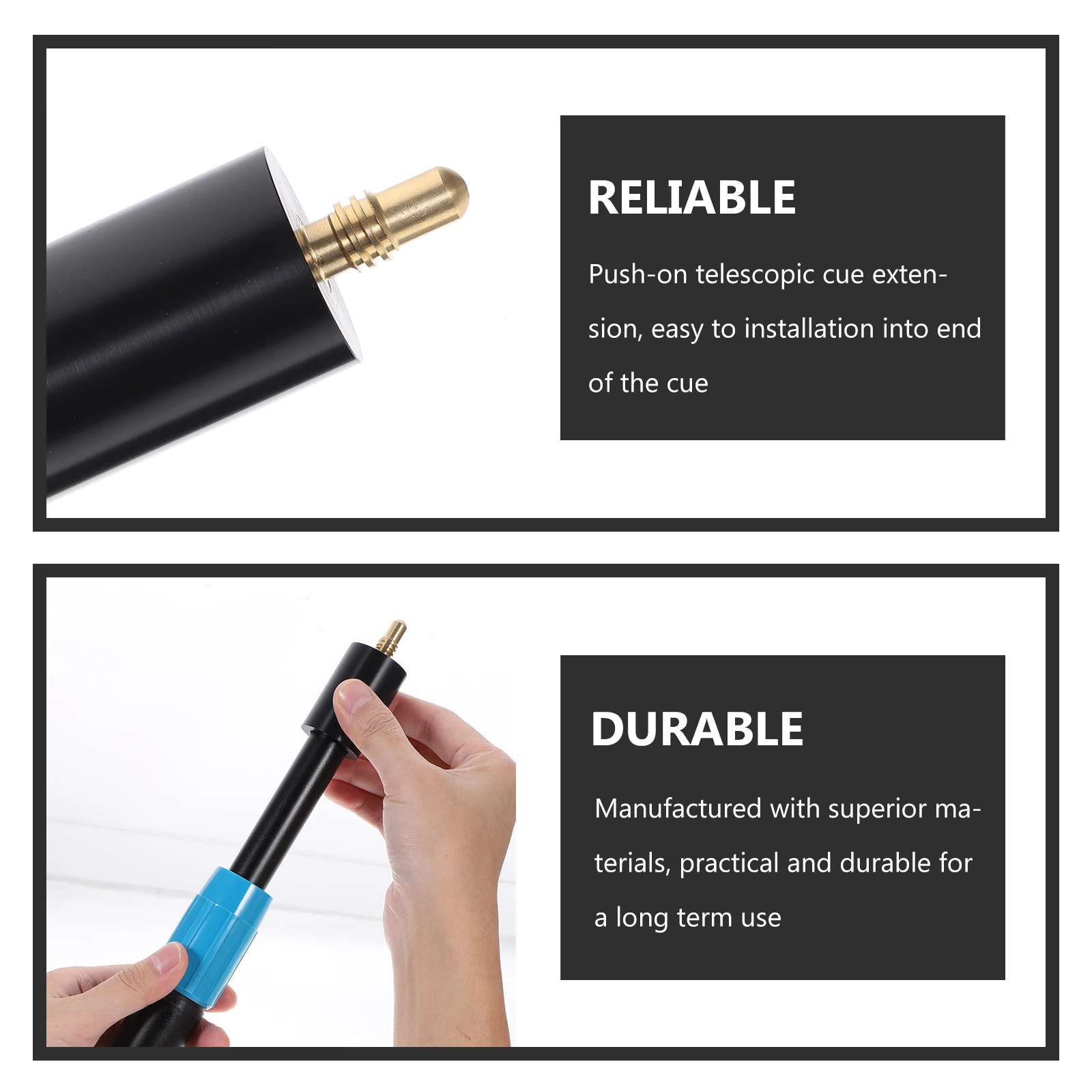 

Billiard Extender Stick Portable Pool Rod Adjustable Shaft Accessory Lightweight Durable Replacement Prolong Stick Extension