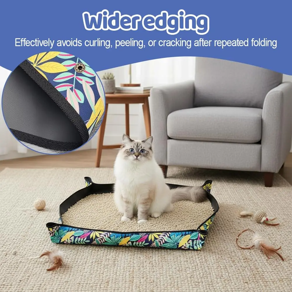 2026 New Upgrade Travel Litter Box, Foldable Cat Litter Box Leak-Proof & Portable Litterbox for Cats Kittens Puppies