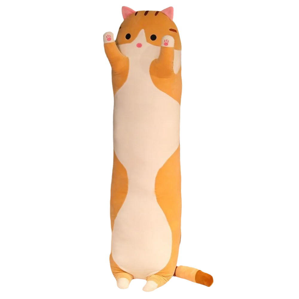 หมอนแมวตลก ยาว 70 ซม. นุ่มมาก กอดได้ หมอนยาวลายการ์ตูน ยืดหยุ่น ตกแต่งบ้าน