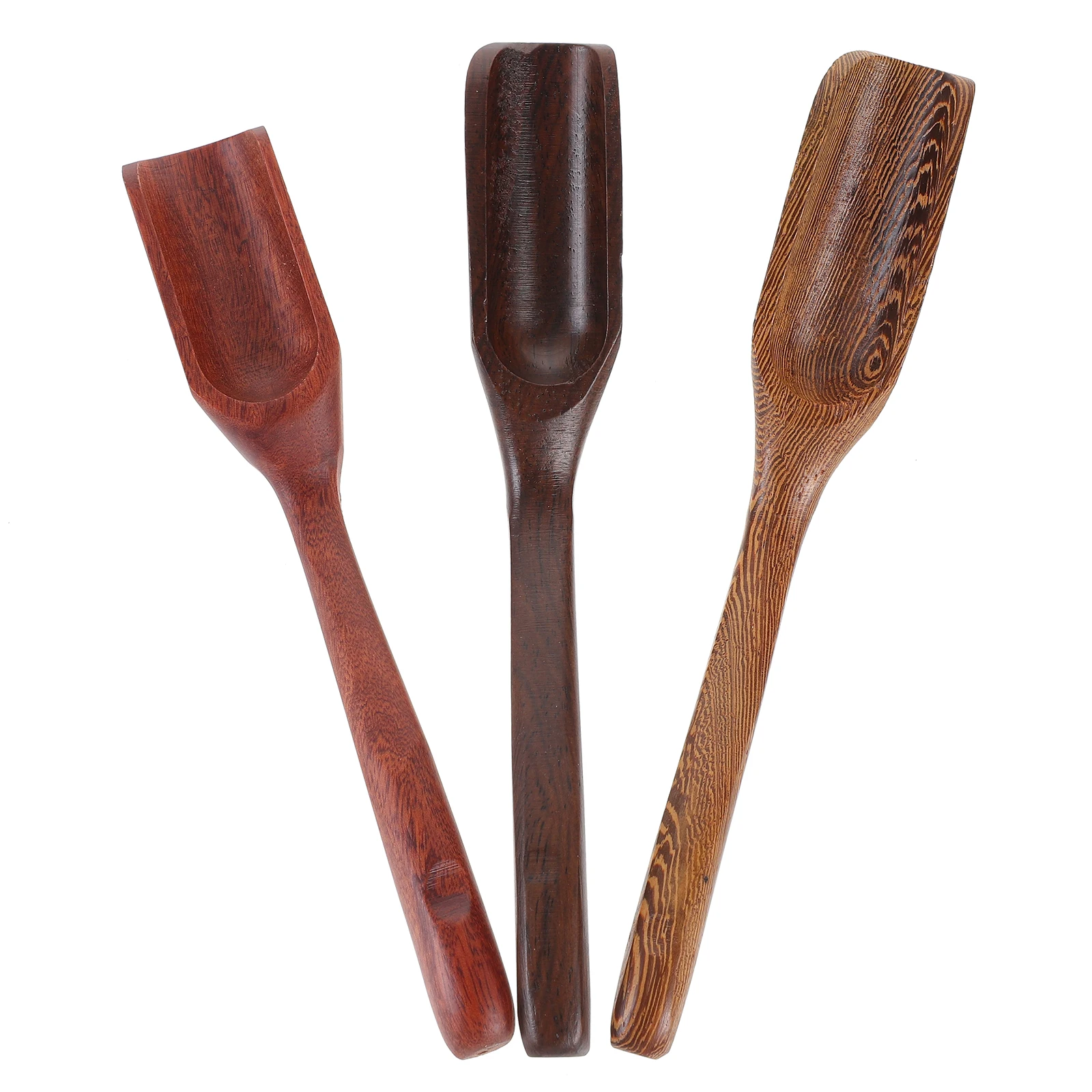 

3pcs Solid Wood Spoon Kung Fu Accessories Retro Wooden Scoop For Coffee Flour Nuts Bath Salts Home Office Tea Restaurant
