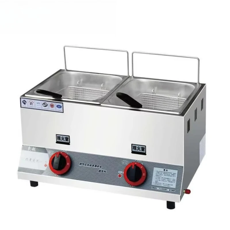 Commercial Gas Double Basket Deep Fryer Efficient, Durable, Ideal for High Volume Cooking
