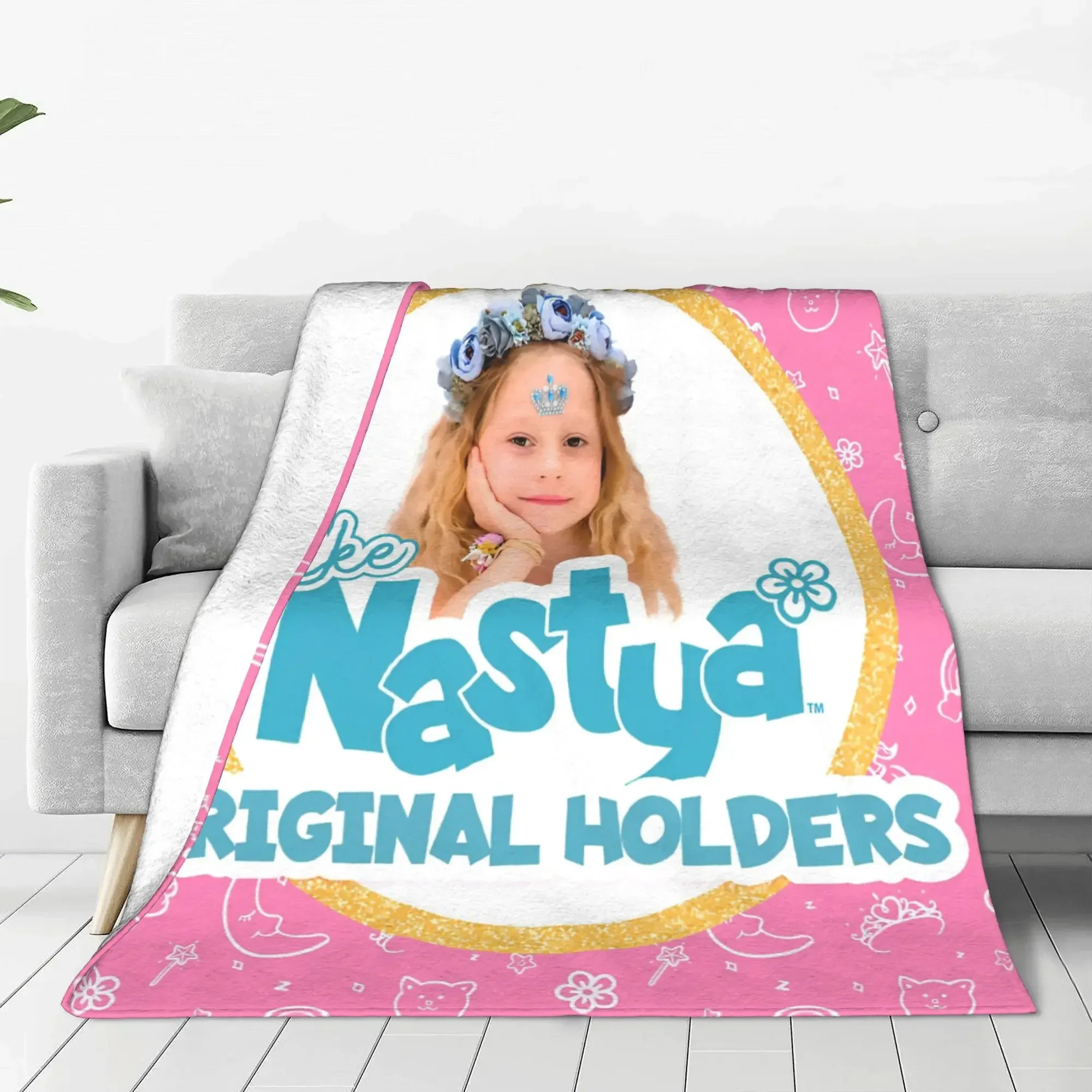 

Lovely Nastya Inspired Fleece Throw Blanket for Bedroom Sofa Portable Lightweight Bedspread Home Textile