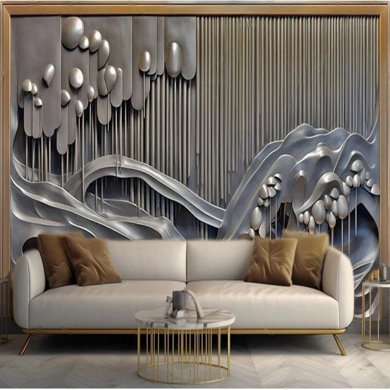 Custom Mural Wallpaper 3D Abstract Relief Geometric Pattern Wall Covering Home Decor Background Painting For Bedroom Living Room