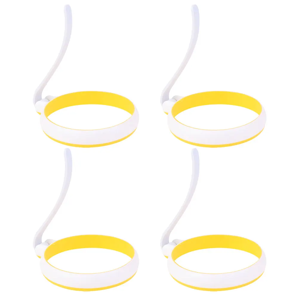 

4 Pcs Silicone Rings Round Omelette Frying Tools Kitchen Accessories Heat Resistant Nonstick Egg Ring Set Practical Convenient