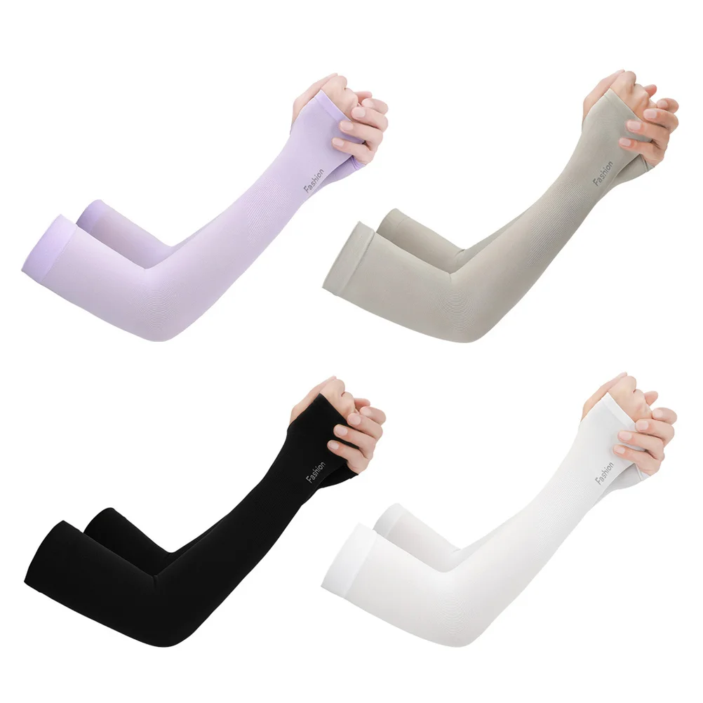 4 paar UV-bescherming armmouwen koeling rekbare zonbeschermer hoes voor buiten rijden fietsen hardlopen vissen tuinieren