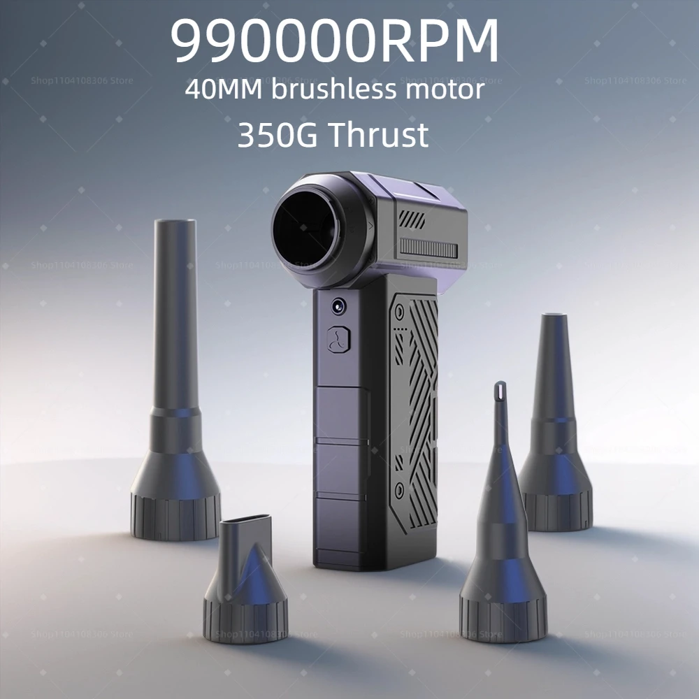 

990000RPM Violent Fan 40MM Brushless Powerful Air Blower 9 Gears Speed Adjustable Turbo Jet Fan 350G Thrust High Speed Turbo Jet