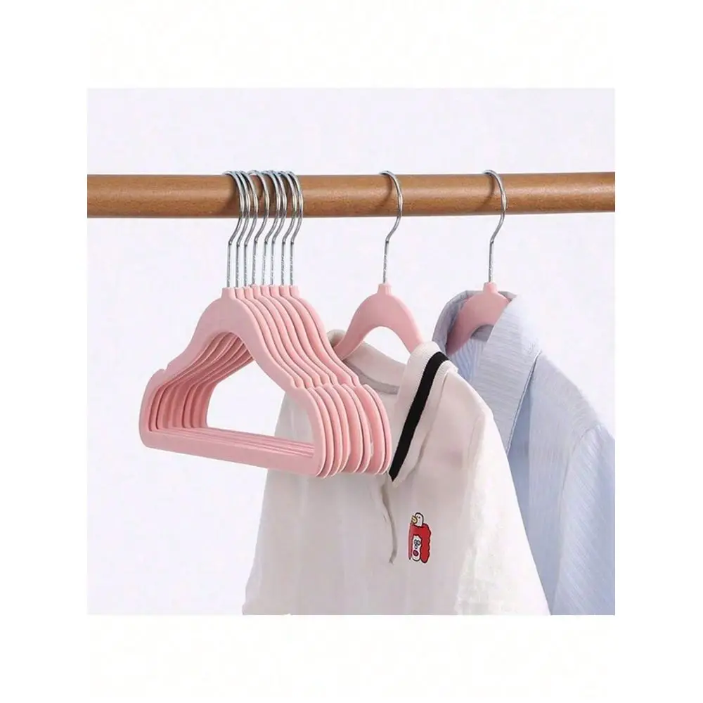 20 30 40pcs Baby Flocked Hangers NonSlip Plastic Baby Home Hangers NoMark NonSlip MultiFunctional Childrens Hangers Storage Han
