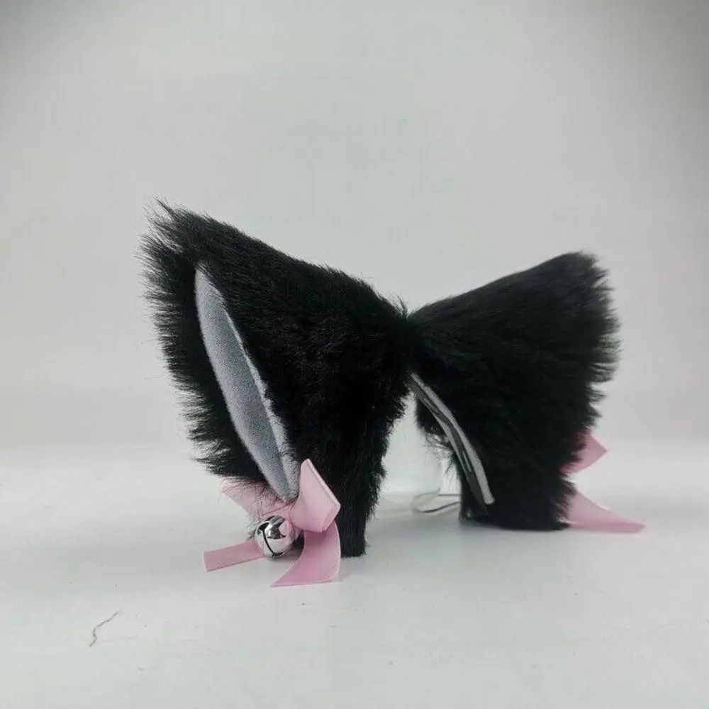 

New Plush Helmet Cat Ears Decoration Bell Plush Animal Ear Cute Plush Stickers Touch Fastener Helmet Accessories Women