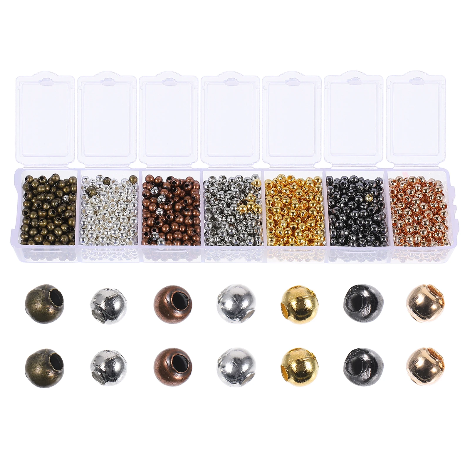 

1 Box Electroplated Round Beads Durable Iron Charms Diy Jewelry Making Accessories Necklace Bracelet Pendant Craft Parts Kit For