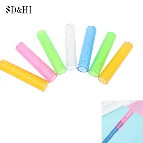 Bilashmart 20/24pcs Kawaii Stationery Pencil Extender Pen Topper Pencil Cap Colorful Plastic Pencil Protection Cap School Office Supplies