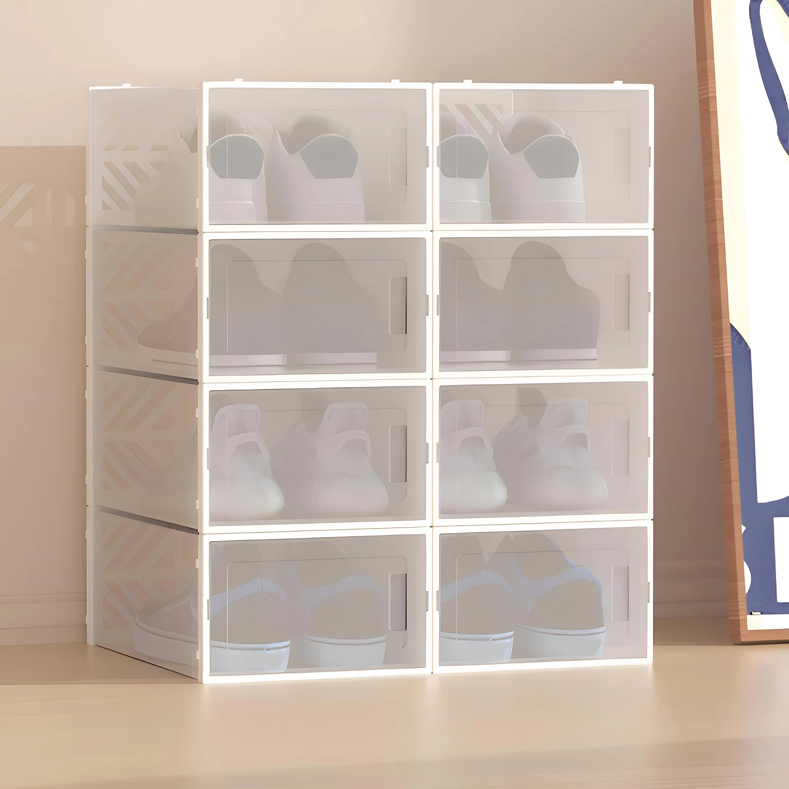 

20 Pieces Stackable Shoe Organisers, For Storage Shoes, Clothes, Books, CDs, Belts, Scarves, Socks, and more