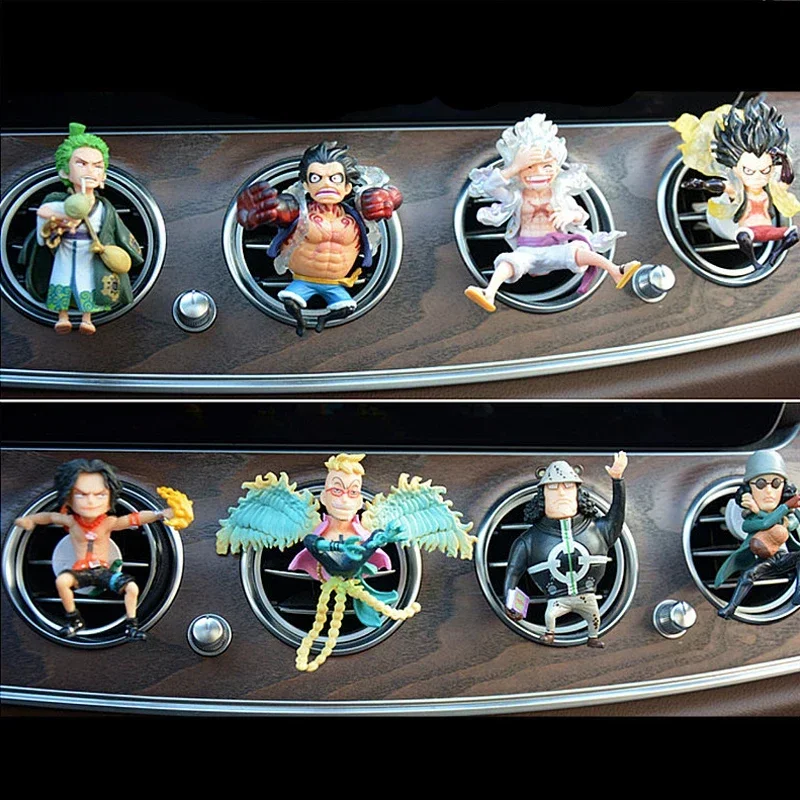 Anime One Piece Auto Air Outlet Duft Dekoration Luffy Zoro Ace Chopper Action Figur Figur Modell Ornamen Auto Aromatherapie