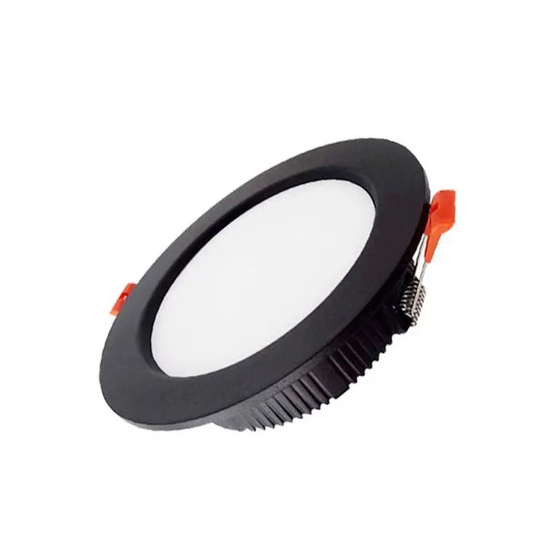 Dc 12v led downlight luz de teto spotlight 3w 7w 9w 12w recesso grade ultra-fino downlight redondo preto branco