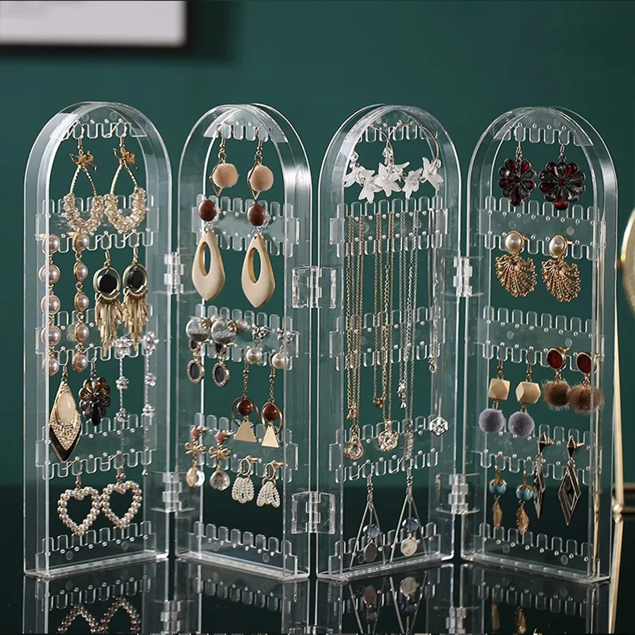

Creative Earring Display Stand Acrylic Screen Partition Jewelry Rack Accessory Display Storage Rack for Ear Decorations