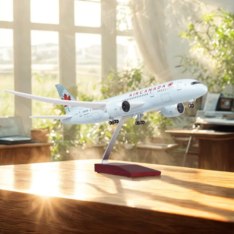 

B787 Canada 1:130 Scale 43CM Toy Airplane With Light And Wheel Collection Display Fan Collected Gift By Aviatio