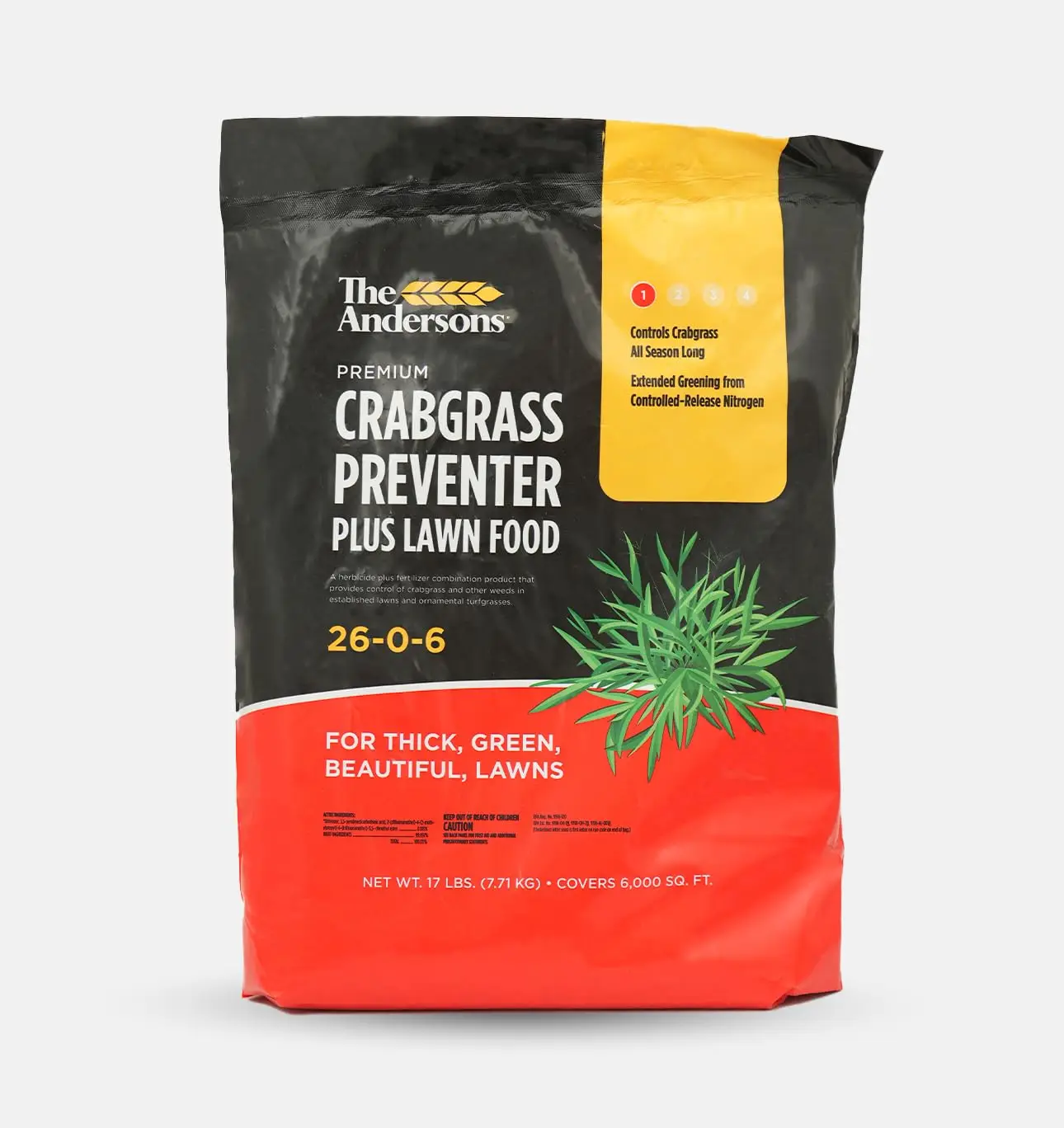 

Высококачественное средство от сорняков Crabgrass Preventer Plus Fertilizer 26-0-6 с добавлением Dimension, покрывает площадь до 6 000 кв. футов (17 фунтов)