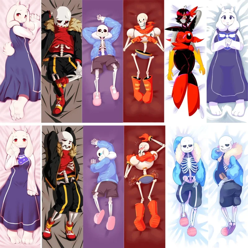 60x180cm Anime Game Undertale Cosplay Props Characters Sans Papyrus Toriel Skeleton Boy Hugging Body Pillow Case Cover Otaku