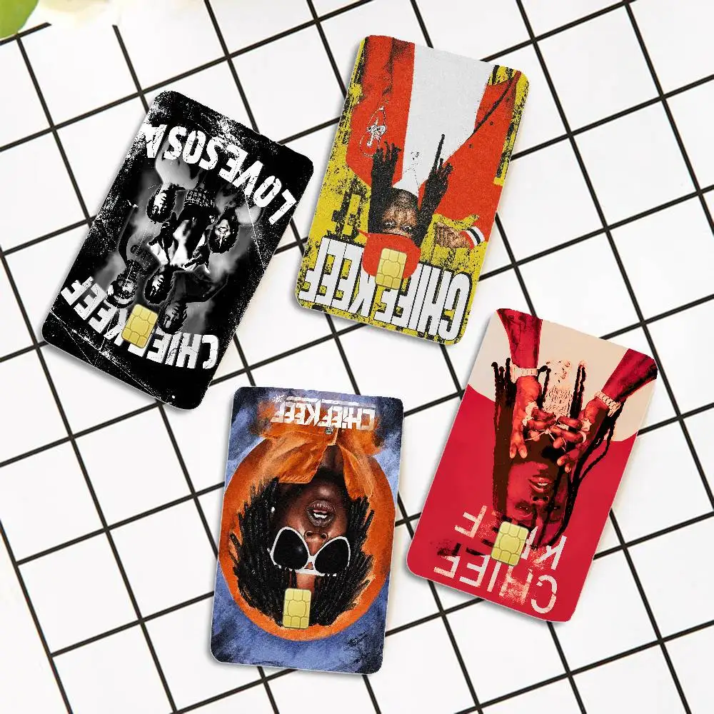 Hip Hop Rapper C-Chief K-Keef Anime Cartoon Bear Skin Sticker Film Tape Case for Big Credit Debit Card Front Side