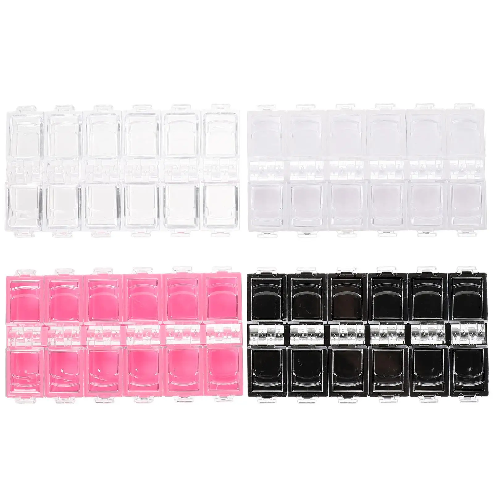 

12 Compartments Nail Storage Containers Clear Plastic ganizer for False Glitter Rhinestones Shiny Sheets Flowers Easy Use