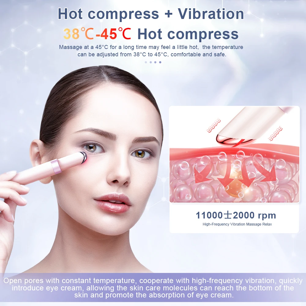 ANLAN Electric Eye Massager  EMS Eye Care Remove Dark Circles Eye Bags Vibration Hot Massage  Relax Eyes Eye Massage Instrument