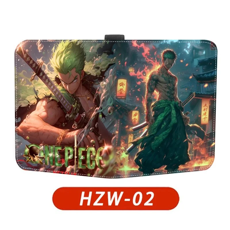 新しいワンピースロロノア・ゾロジッパー PU レザー名刺ホルダーアルバムブックバインダーゲームカードコレクション子供のおもちゃギフト