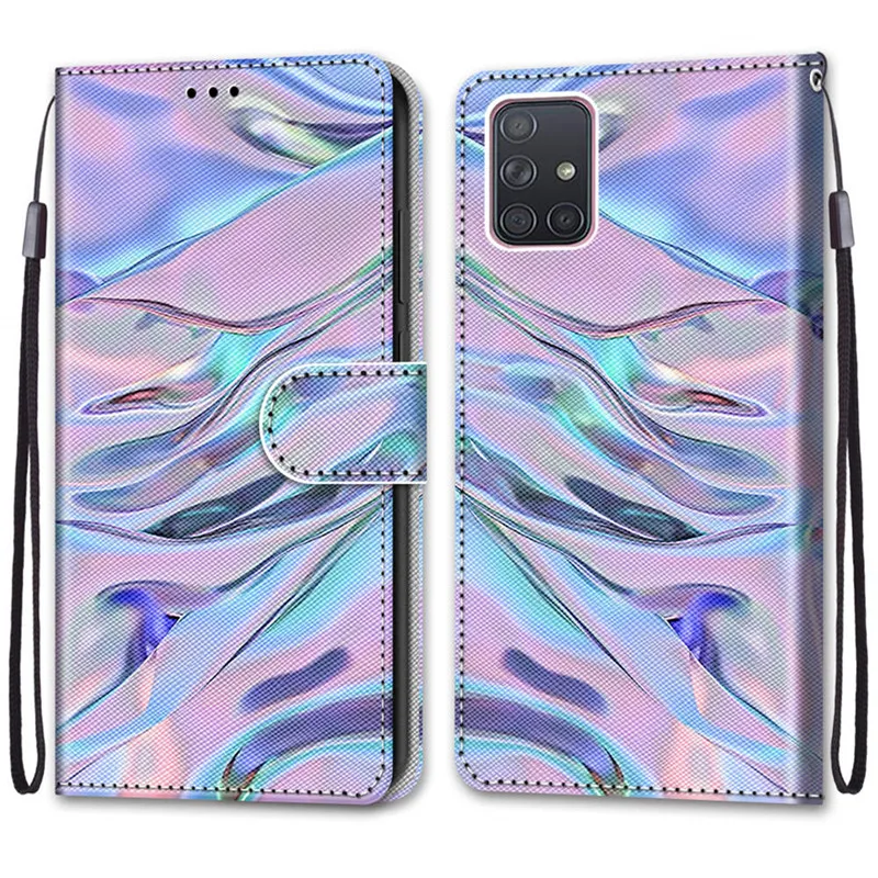 Flower Pattern Flip Case For Samsung Galaxy A71 A 71 4G SM-A715 A71Case Wallet Leather Phone Cases Stand Book Cover Bags 2023