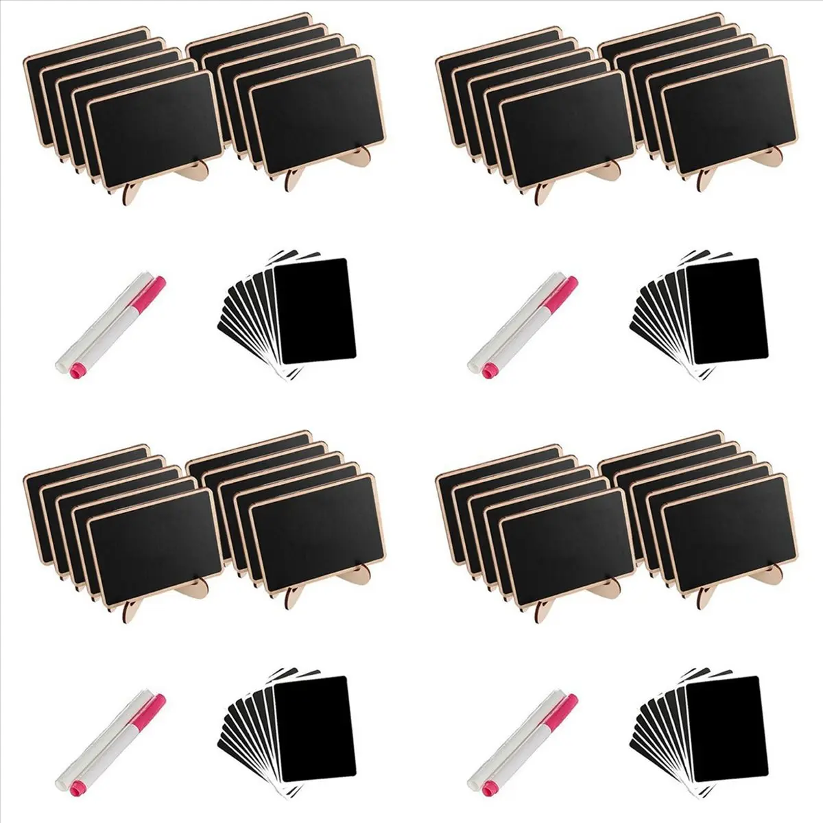 علامات ملصقات السبورة الصغيرة YSS، 40 عبوة من حامل الحامل المؤطر سبورة خشبية لعلامات طعام البوفيه وبطاقات مكان الزفاف #5