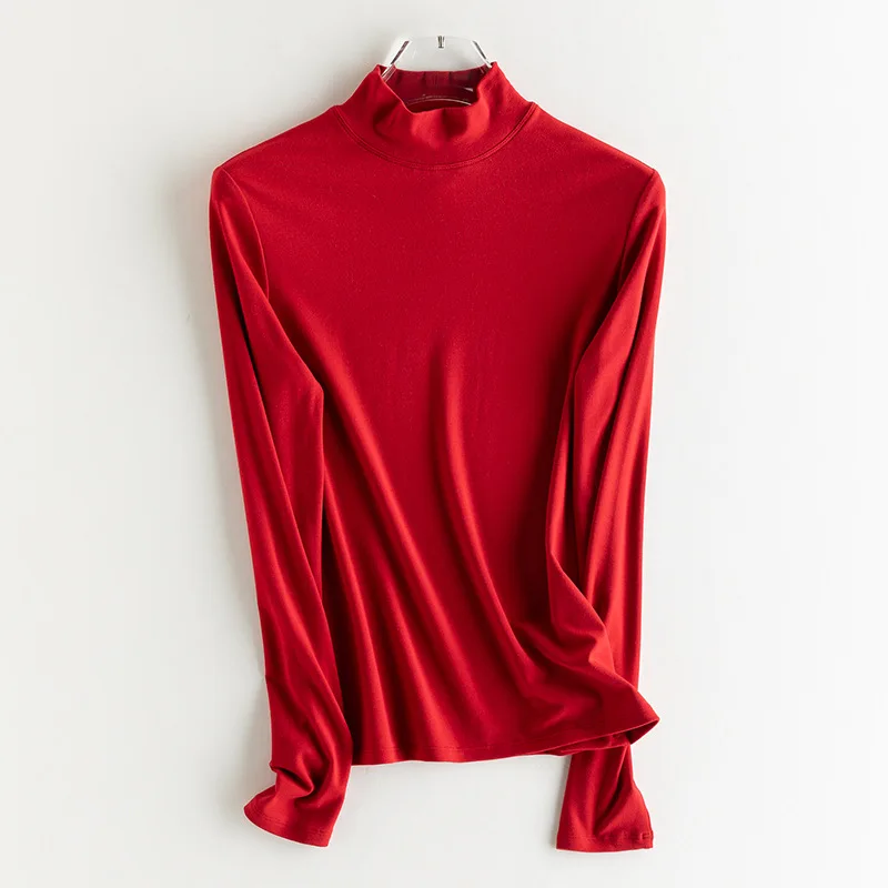 SuyaDream, Damen-T-Shirt, 28 % Wolle, 37 % Baumwolle, lange Ärmel, solides Basic-Thermo-Shirt, Herbst-Winter-Top 2025, Herbst-Winter-Top – Detail 22