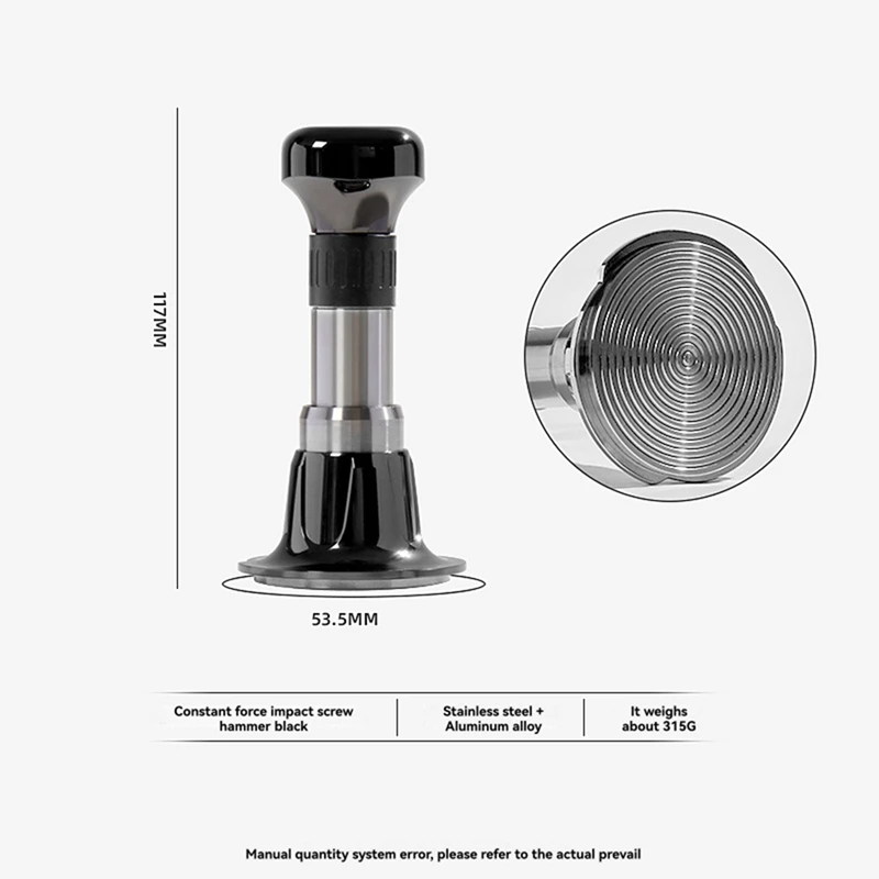 

Espresso Tamper Constant Force Impact Powder Press Thread Coffee Distributor Leveler Tool Coffee Hand Press Tool