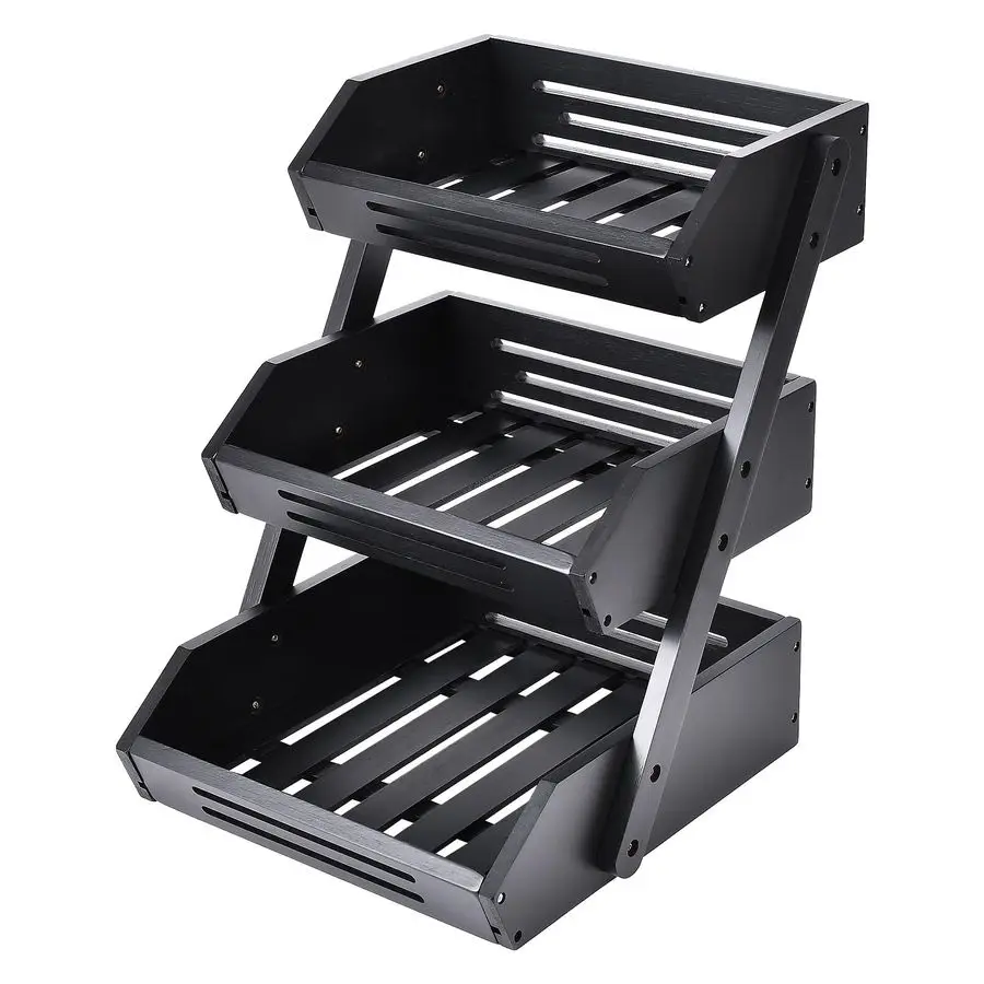 

Basket, 3 Tier Bamboo Fruit Bowl for Kitchen, Fruit Vegetables Stand Storage Holder, Idea Home Kitchen Countertop Organizer