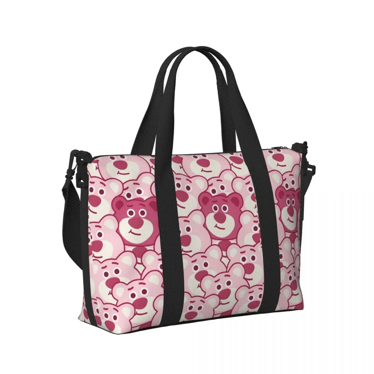 مخصص لوسو البقالة حمل حقيبة تسوق المرأة سعة كبيرة لطيف الدب رياضة حقائب السفر الشاطئ #3