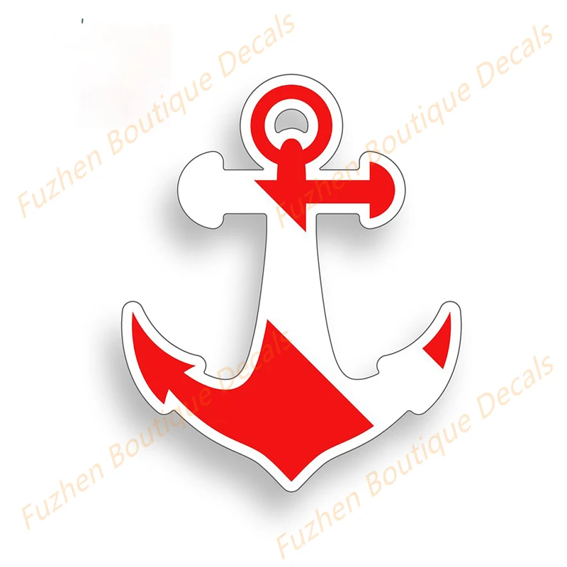 

Fuzhen Boutique Decals Exterior Accessories for Diver Down Anchor DIY Motorcycle Car Stickers 3D Personality Window Trunk Decal