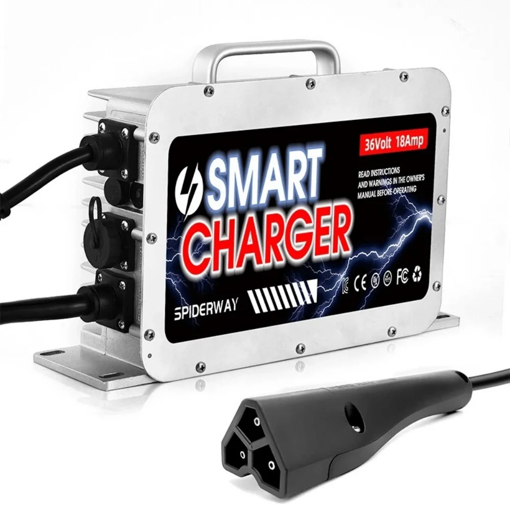 48 فولت 15A عربة جولف شاحن بطارية الرصاص الحمضية 3 دبوس مثلث التوصيل ل EZGO TXT RXV