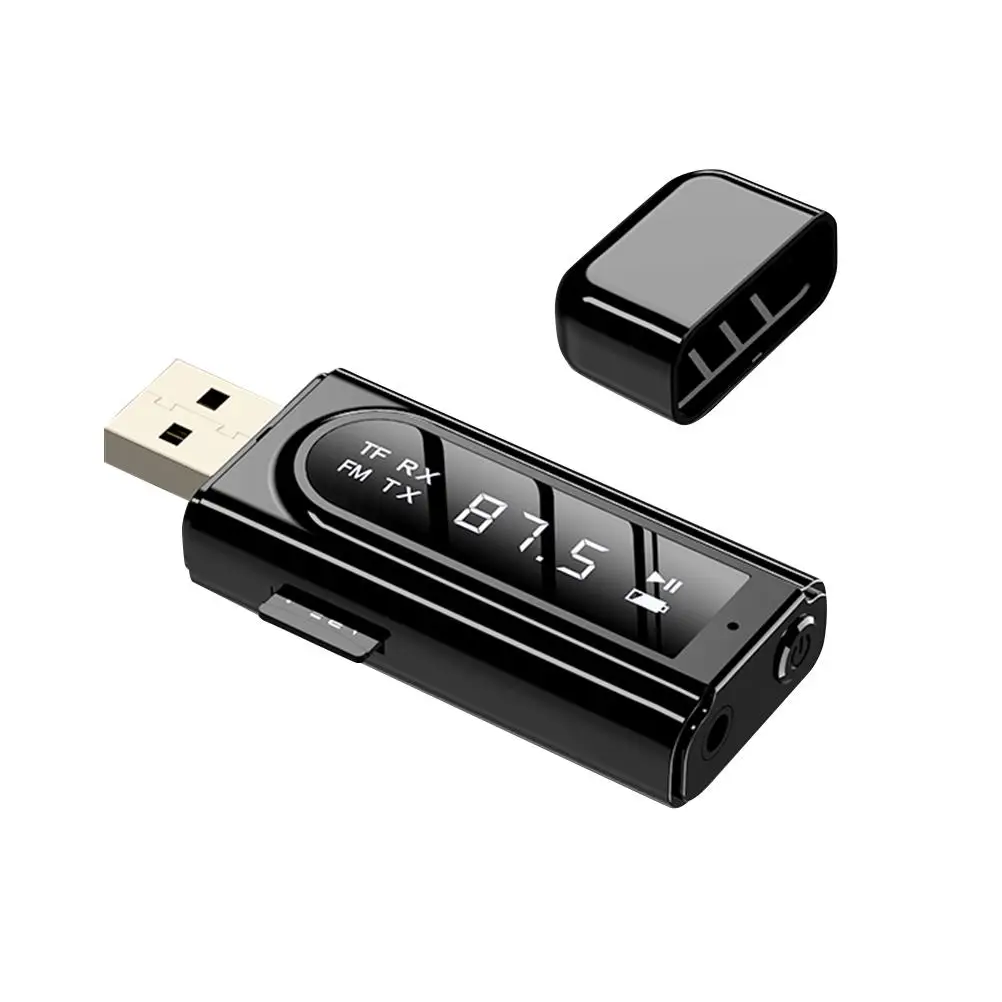 

Car Transmitter Wireless Receiver AUX FM Dual Output Card Audio Adapter Function High
