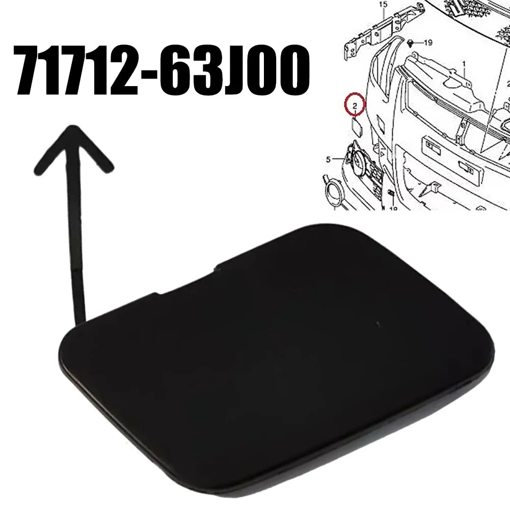 Tampa do gancho de reboque do amortecedor dianteiro do carro do ABS, acessórios do reboque para Suzuki Swift 2005-12, 71712-63J00, preto