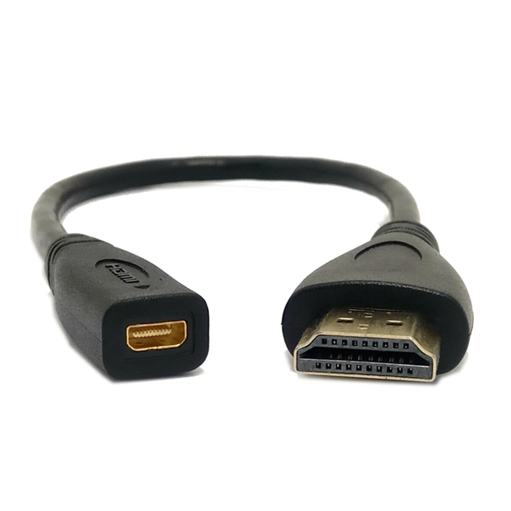 Adaptateur petde ligne haute définition, prise standard courte, grand HDMI public vers micro petit HDMI 600