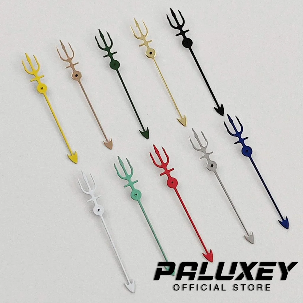 NH35 Hands 12.5MM Silver Blue Red Trident Shaped Watches Needles for NH34 NH35 NH36 NH38 NH70 Movement No Luminous Watch Hands