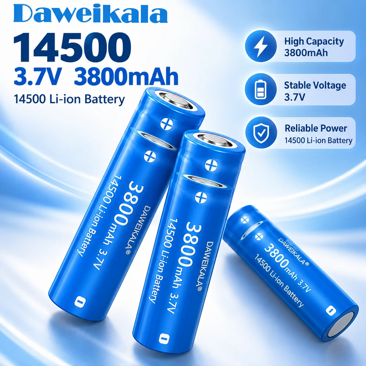 14500 3.7V 3500mAh Rechargeable Li-ion Battery for Electric Toothbrushes, Razors and Barber Tools, Replacement Battery Cell